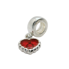 Genuine Pandora 790471EN07 Logo Forever Red Enamel Heart Dangle Charm