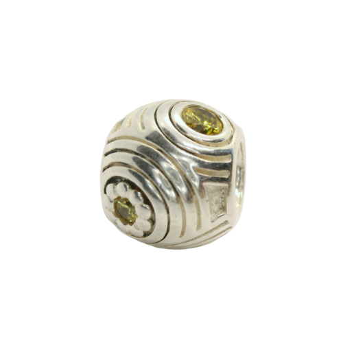 Genuine Pandora 790432YCZ Charm "Yellow Hypnotic Circles" Charm