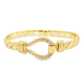 7.25" Pre-owned 9CT Hook & Loop Bangle with Diamonds (34.7g) - Goldbank Jewellers