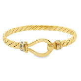 7" Pre-owned 9CT Gold Hook & Loop Bangle (26.62g) - Goldbank Jewellers