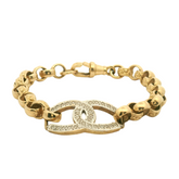6" New 9CT Gold Kids Double Horse Shoe Belcher Bracelet (13.7g) - Goldbank Jewellers