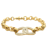 6.5" New 9CT Gold Double Horse Shoe Belcher Bracelet (13.3g) - Goldbank Jewellers