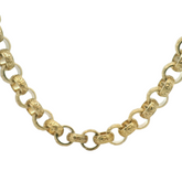26" New 925 Silver & Gold Plate Belcher Chain Necklace (218.8g) - Goldbank Jewellers