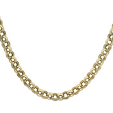 26" New 925 Silver & Gold Plate Plate Belcher Chain Necklace (87.9g) - Goldbank Jewellers