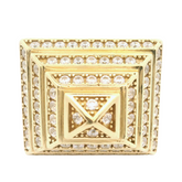 9CT New Stone Set Pyramid Ring (Size U) - Goldbank Jewellers