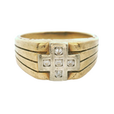 9CT Pre-owned Cross Stone Set Ring (Size S1/2)