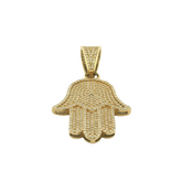 9CT Pre-owned Hamsa Stone Set Pendant (30 x 20mm)