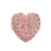 9CT New Pink Heart Stone-Set Ring (Size N)