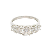9CT Pre-owned White Gold CZ Elegant Ring (Size K)