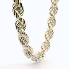 25" New Silver 925 Rope Chain Necklace (153.7g) - Goldbank Jewellers