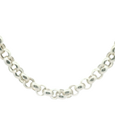 22" Pre-owned Silver 925 Belcher Chain Necklace with T-Bar (88.3g)