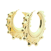 9CT New Elegant Gold Large Creole Earrings (56mm dia)