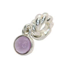 Genuine Pandora 790435AM Charm Amethyst Disk Dangle