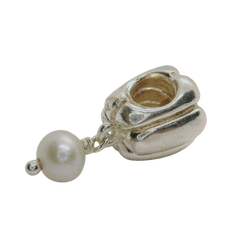 Genuine Pandora 790208 Flower Pearl Dangle Lavender CZ Bead Charm