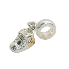 Genuine Pandora 790403PCZ Silver 925 with 14ct detail Baby Booty Dangle Charm