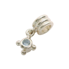 Genuine Pandora 790235 Blue Topaz Compass Sterling Silver Dangle Charm