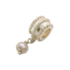 Genuine Pandora 790132P Charm "Beveled Pearl" Dangle