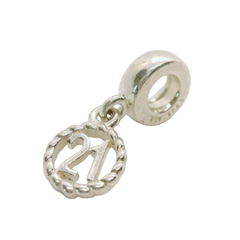 Genuine Pandora 790496 Silver 21st Birthday Pendant Charm