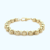 7.5" New 9CT Heart Belcher Bracelet (17.6g)