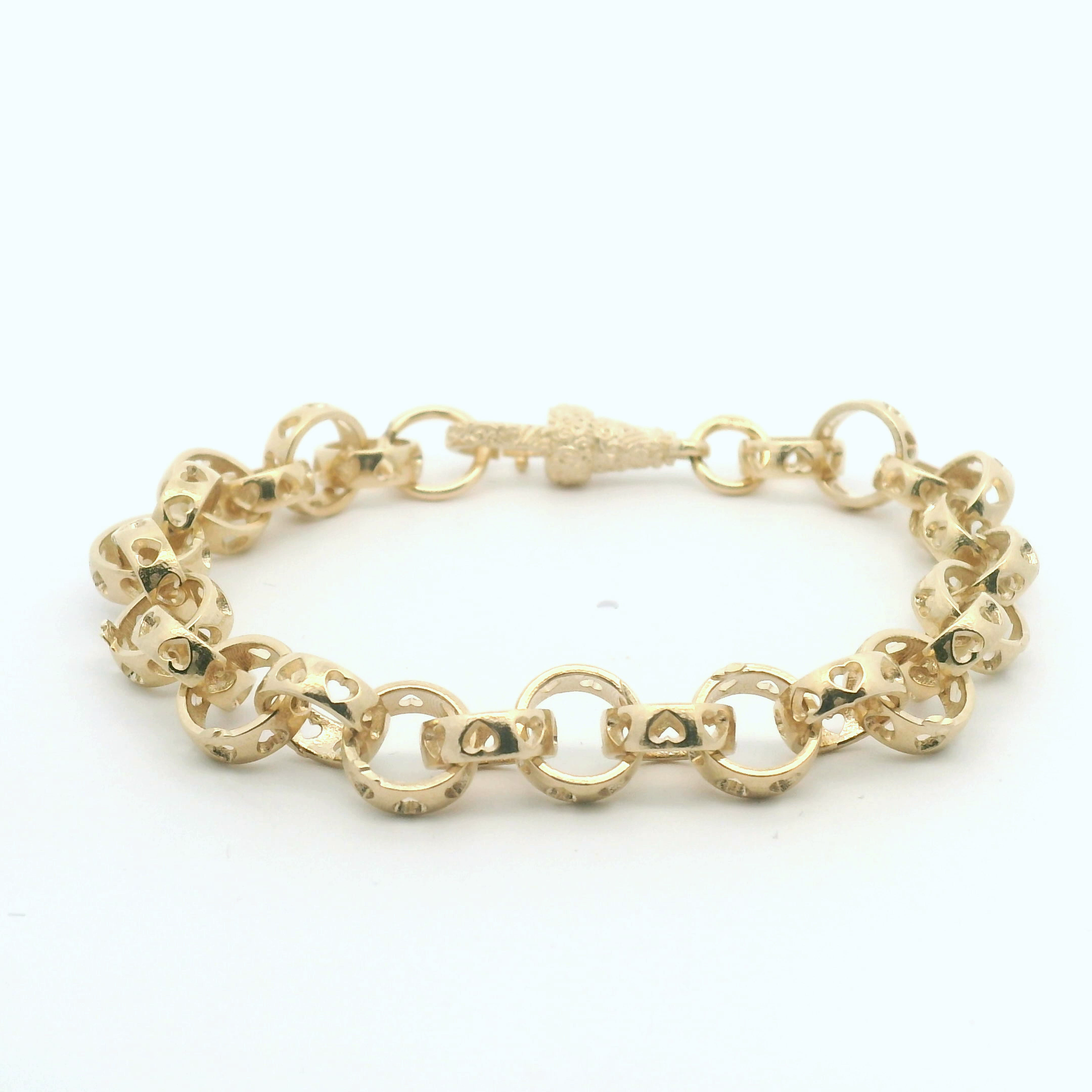 New 9CT Heart Belcher Bracelet – Goldbank Jewellers