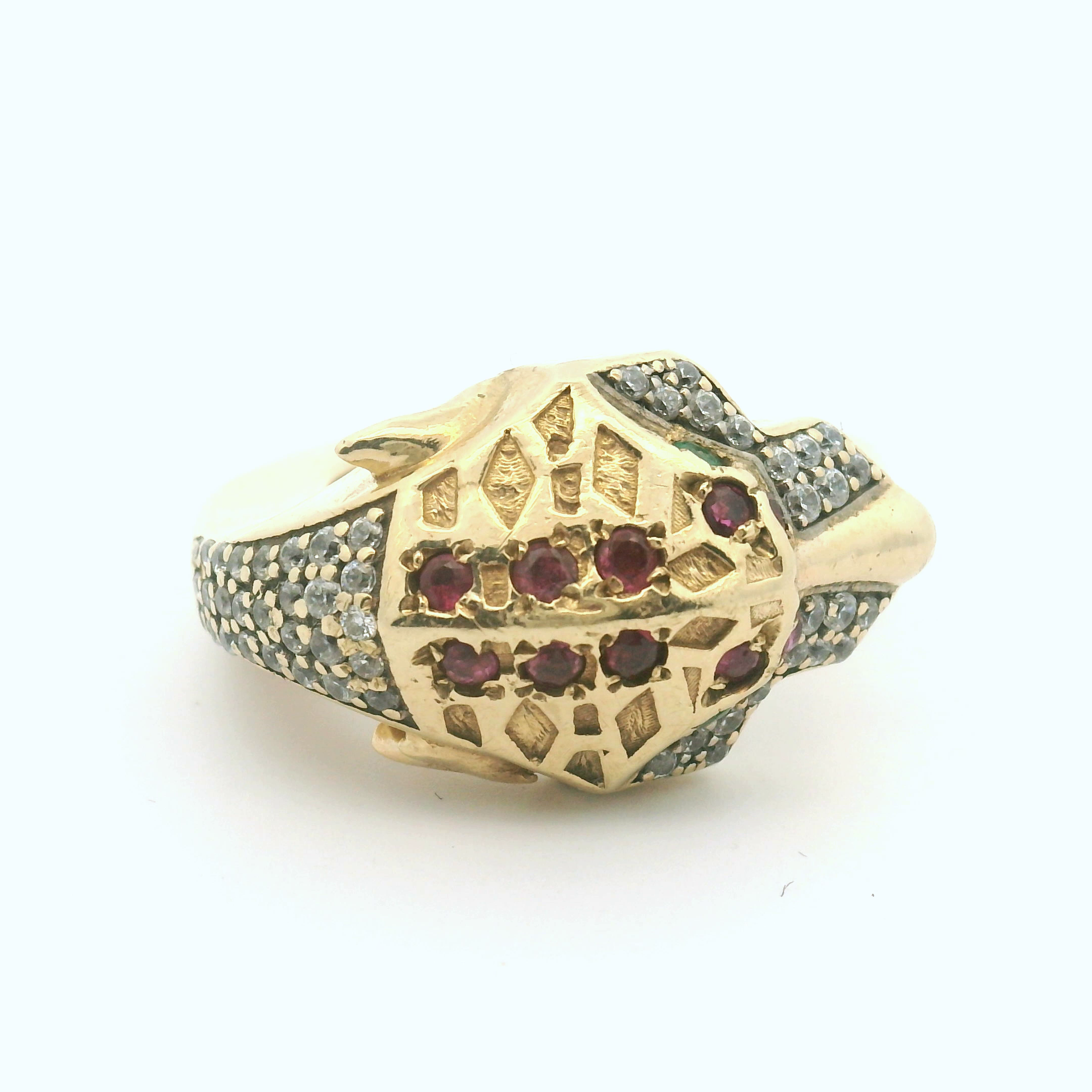 9CT Pre-owned Diamond Set Panther Head Ring (Size R1/2) – Goldbank