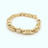 7.5" New 9CT Heart Clover Bracelet (17.5g)