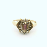 9CT Pre-owned Ladies Stone Set Ring (Size S)