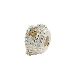 Genuine PANDORA 790277D Silver, 14ct Gold & Diamond Entangled Beauty Charm