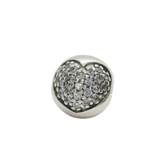 Genuine PANDORA 791053CZ Clear Pave Heart Clip Charm