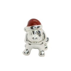 Genuine PANDORA 791769EN39 Christmas Puppy Dog Santa Hat Charm