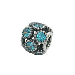 Genuine 791296MCZ PANDORA Teal Studded Lights Flower Charm