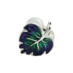 Genuine PANDORA 799542C01 Purple & Green Leaf Charm