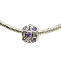 Genuine PANDORA 791153ACZ Sterling Silver Purple Whimsical Lights Charm Only