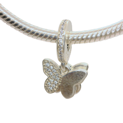 Genuine PANDORA 791844CZ Fluttering Butterflies Dangle with Clear Zirconia Charm Only