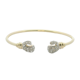 5.5" New 9CT Kids Boxing Glove Stone Set Bangle (6.4g)