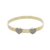 5" New 9CT Stone Set CZ Heart Baby Extendable Bracelet (4.3g)