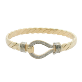 7.25" New 9CT Stone Set Set Hook & Loop Bangle (39.5g)