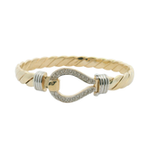 6.75" New 9CT Diamond Set Hook & Loop Bangle (36.4g)