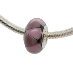 Genuine PANDORA 790635 Purple Triangles Murano Charm Only