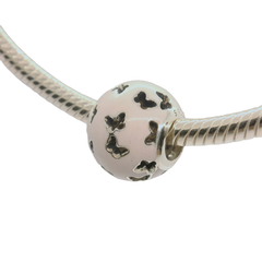 Genuine PANDORA 791483EN68 Fluttering Butterflies Light Pink Enamel Bead Only