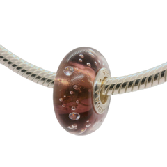 Genuine PANDORA 791616CZ Purple Effervescence Glass Murano Charm Only