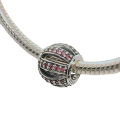 Genuine PANDORA 791115CZS Leading Lady with Salmon Zirconia Charm Only