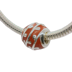 Genuine PANDORA 790525EN17 Silver Red Enamel Vines Leaves Charm Only