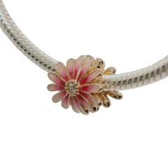 Genuine PANDORA 788775C01 Rose Gold Pink Daisy Flower Charm Only