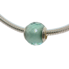 Genuine PANDORA 791499SGQ Petite Facets Green Murano Charm Only