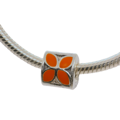 Genuine PANDORA 790437EN04 Orange Enamel Flower Charm Only