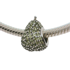 *VERY RARE Genuine PANDORA 791486NLG Green Pave Pear Charm Only