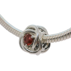 Genuine PANDORA 790065C06 January Red Eternity Circle Charm Only