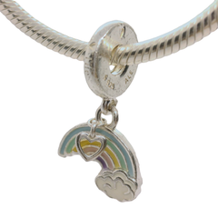 Genuine PANDORA 797016ENMX Silver Rainbow & Cloud Dangle Charm Only