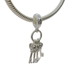 Genuine PANDORA 79754NPMMX Keys of Love Dangle Charm Only